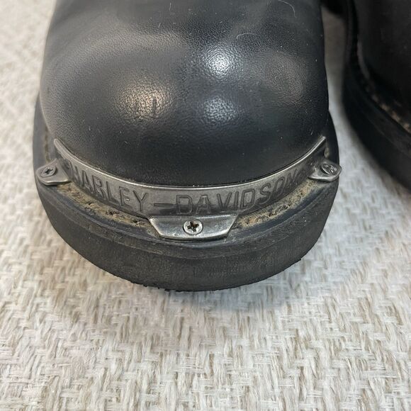 Harley Davidson Womens 8M Black Harness Leather Chunky Strap Studded Biker Boots - Picture 3 of 13